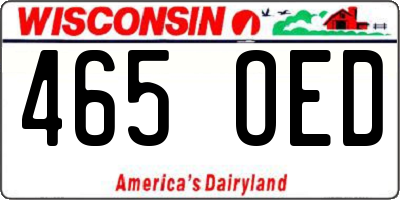 WI license plate 465OED