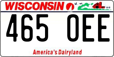 WI license plate 465OEE