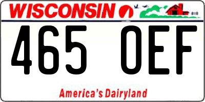 WI license plate 465OEF