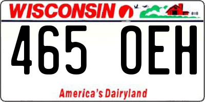 WI license plate 465OEH