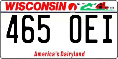 WI license plate 465OEI