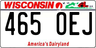 WI license plate 465OEJ
