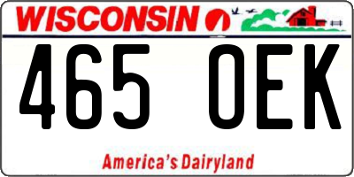 WI license plate 465OEK