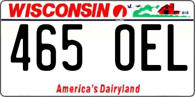 WI license plate 465OEL