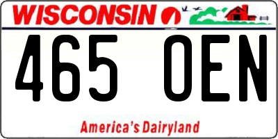 WI license plate 465OEN