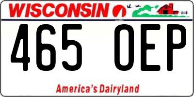 WI license plate 465OEP