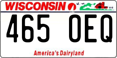 WI license plate 465OEQ