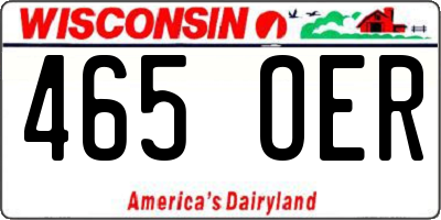 WI license plate 465OER