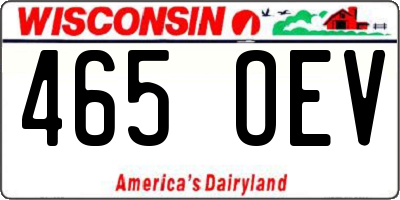 WI license plate 465OEV