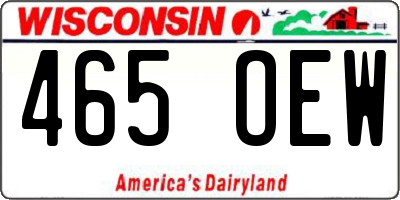 WI license plate 465OEW
