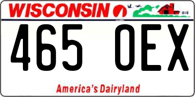WI license plate 465OEX