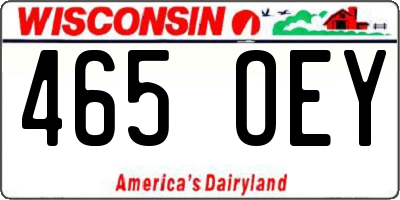 WI license plate 465OEY