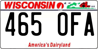 WI license plate 465OFA