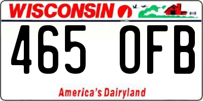 WI license plate 465OFB