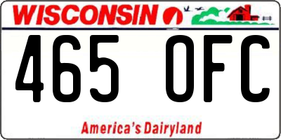 WI license plate 465OFC
