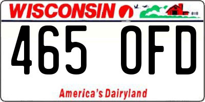 WI license plate 465OFD