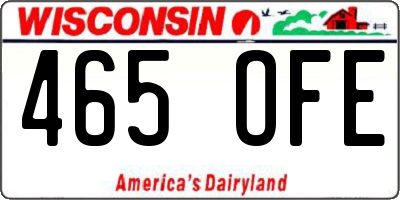 WI license plate 465OFE