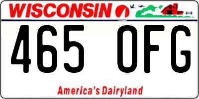 WI license plate 465OFG