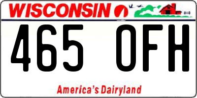 WI license plate 465OFH