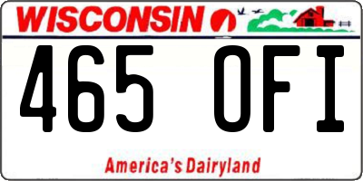 WI license plate 465OFI