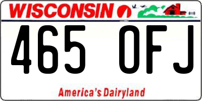 WI license plate 465OFJ