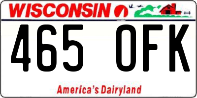 WI license plate 465OFK