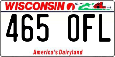 WI license plate 465OFL