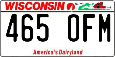 WI license plate 465OFM