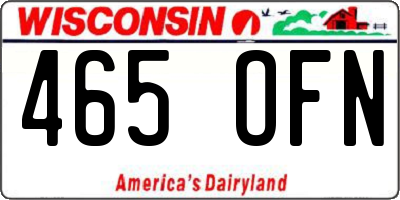 WI license plate 465OFN