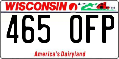WI license plate 465OFP