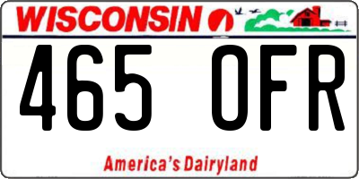 WI license plate 465OFR