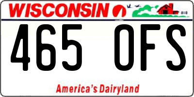 WI license plate 465OFS