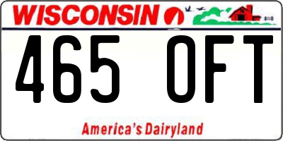 WI license plate 465OFT