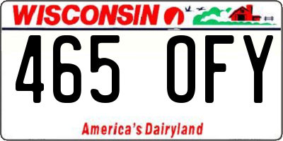 WI license plate 465OFY