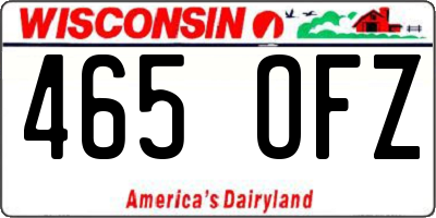 WI license plate 465OFZ