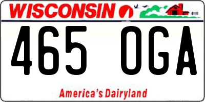 WI license plate 465OGA