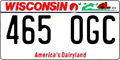 WI license plate 465OGC