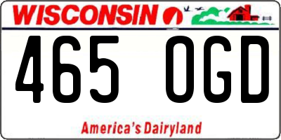 WI license plate 465OGD
