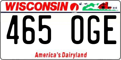 WI license plate 465OGE