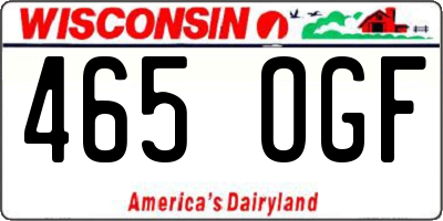 WI license plate 465OGF