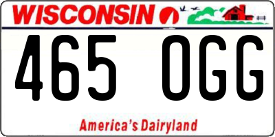 WI license plate 465OGG