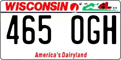 WI license plate 465OGH
