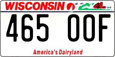 WI license plate 465OOF