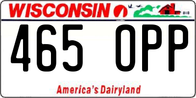 WI license plate 465OPP