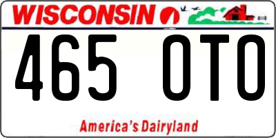 WI license plate 465OTO