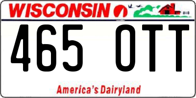 WI license plate 465OTT