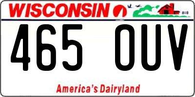 WI license plate 465OUV