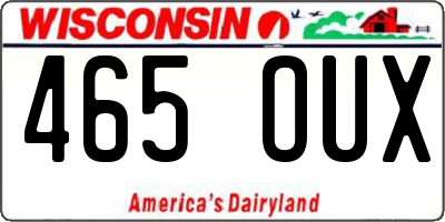 WI license plate 465OUX