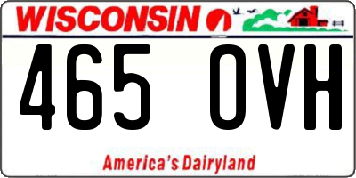 WI license plate 465OVH