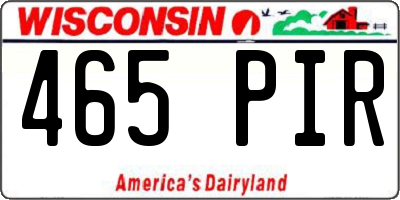 WI license plate 465PIR